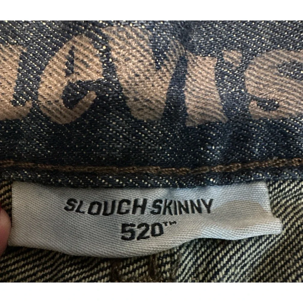 Y2K Levi's  Jeans Men's 36x32 Slouch Skinny 520/ 5 Pocket‎ Dark Wash
